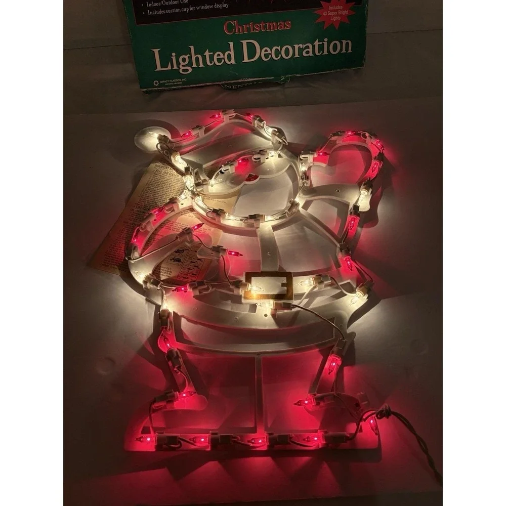 Vintage Christmas Santa Lighted Window Decoration 17